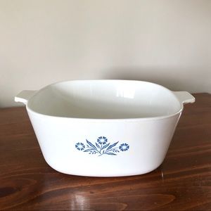 Vintage Blue Cornflower Corningwear Casserole Dish